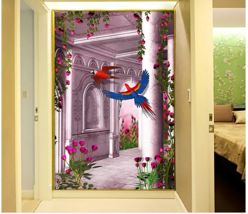 Украшение дома Сад коридор 3D цветы окна mural обои современной гостиной обои|window