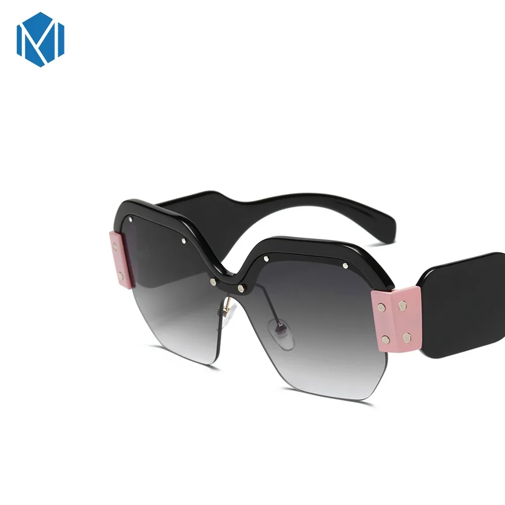 MISM полуоправы большие солнцезащитные очки женские уличные UV400 Lunette De Soleil Femme