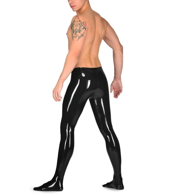 Сексуальные латексные резиновые колготки Pantihose мужские обтягивающие леггинсы с