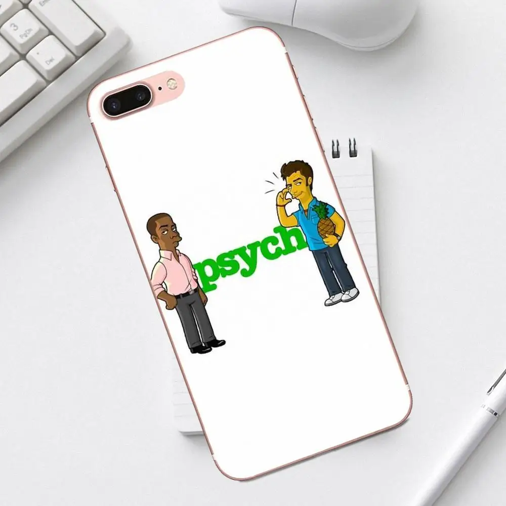 Psych ТВ серии ананас мягкие ТПУ Сумки Чехлы для iPhone X XS Max XR 4 4S 5 5C SE 6 6S 7 8 Plus Galaxy A3 A5 J1 J3