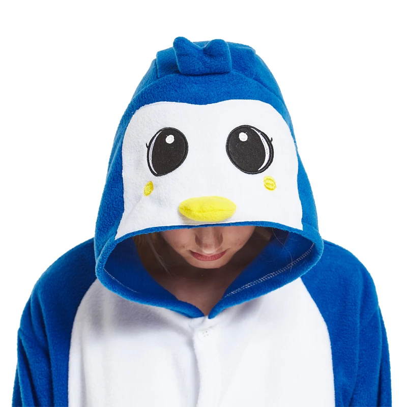 Kigurumi пижамы Косплей Костюм для мальчиков и девочек голубого цвета с