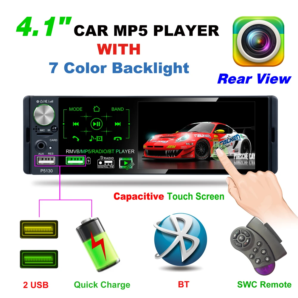 MP5 плеер с сенсорным экраном 4 1 дюйма двумя USB / TF AUX/FM mp3 плеером и поддержкой
