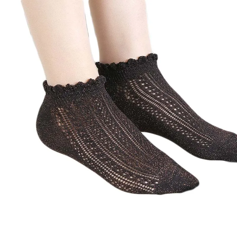 [COSPLACOOL] Модные Ретро кружевные строгие шелковые носки женские короткие
