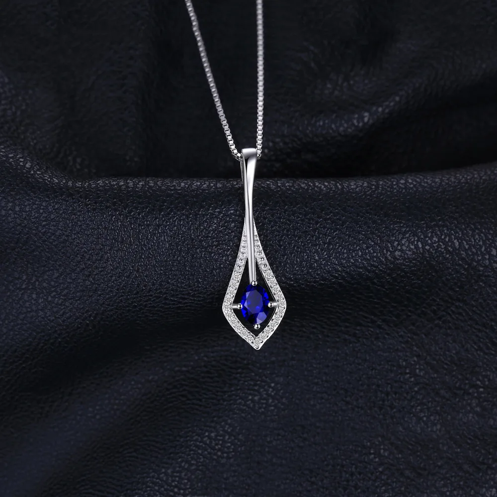 Jewelrypalace модные 0.7ct овальным вырезом создан сапфир кулон 925 стерлингового серебра