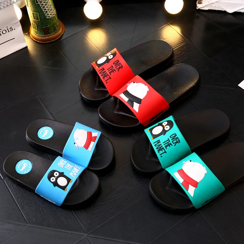 Детские тапочки в виде единорога с рисунком пингвина из мультфильма для всей