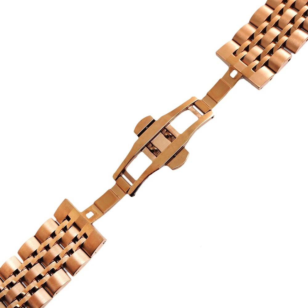 Ремешок для часов из нержавеющей стали 20 мм 22 мм для Timex Weekender Expedition Бабочка Пряжка ремень быстро расстегивающийся ремень браслет черный