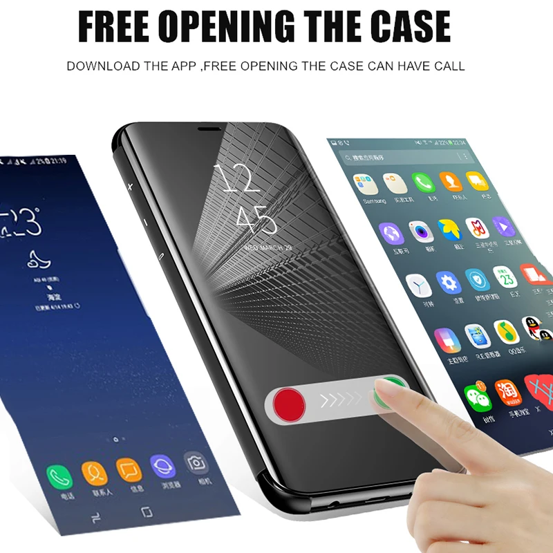 Smart Mirror View Case For Samsung Galaxy J3 J4 J6 J7 J8 J2 Pro 2018 Flip Cover J5 Prime C7 C9 | Мобильные телефоны и