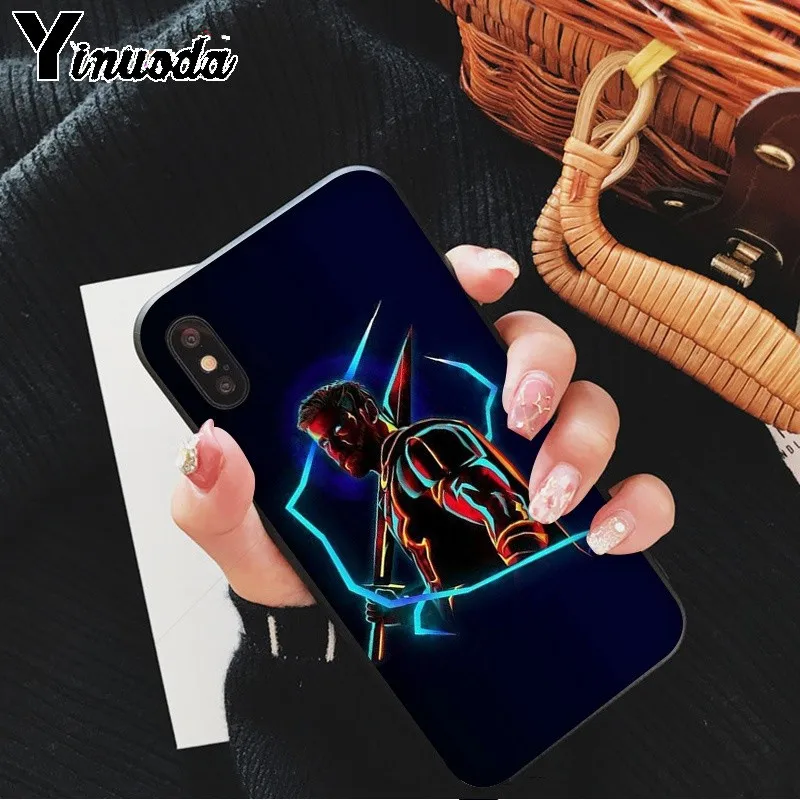 Yinuoda Супергерои из Marvel Мстителей мягкий резиновый черный чехол для телефона iPhone 6S