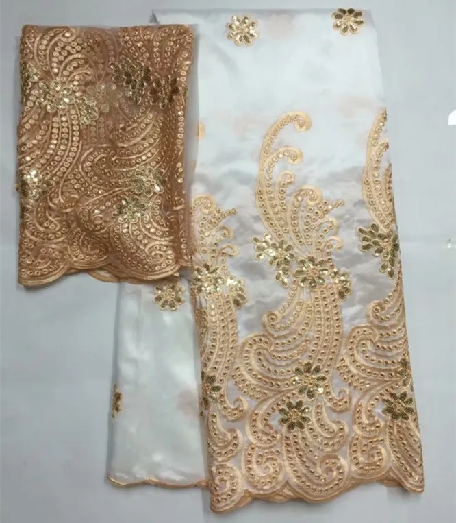 Красная ткань George с африканской сеткой для шитья вышивки блузы для женщин в модном стиле 5 + 2 ярда.