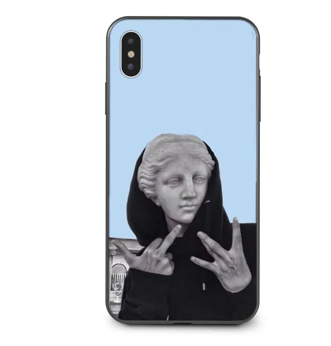 David арт цветные чехлы для телефонов iphone X XS SR Max Мода Мона Лиза мягкая Вернуться ТПУ