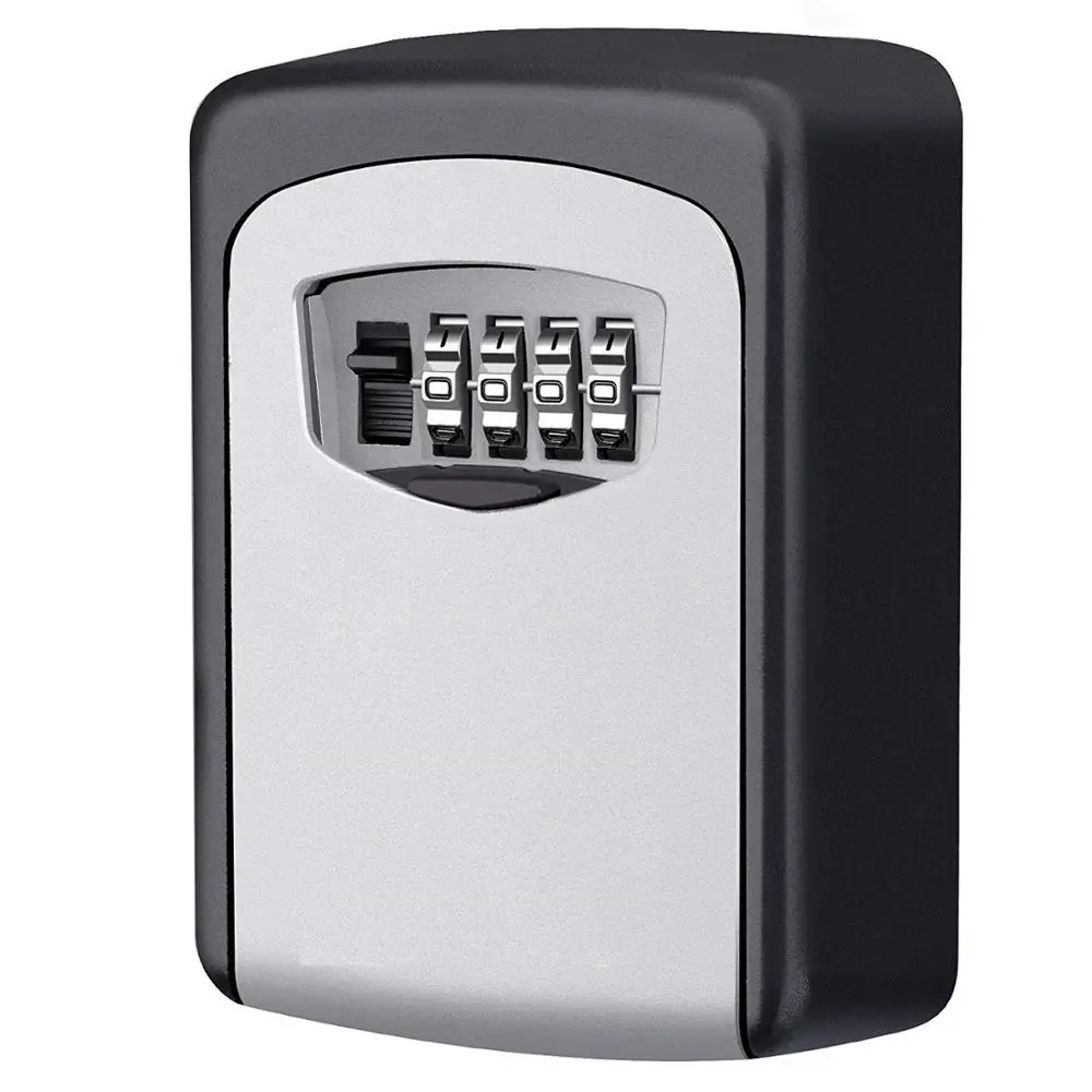 Waterproof 4-Digit Combination Wall Mount Key Safe Holder Keeper Resettable Code 5 Capacity Door Way Mini Storage Lock Box | Безопасность