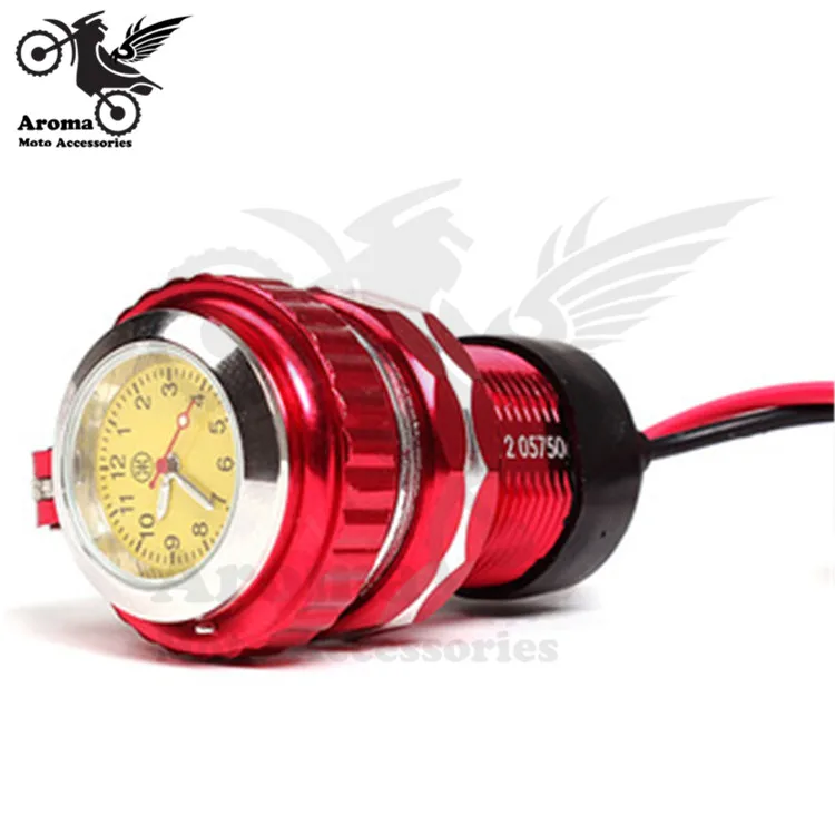 Мотоциклетные часы с зарядным устройством для телефона алюминиевая наклейка на