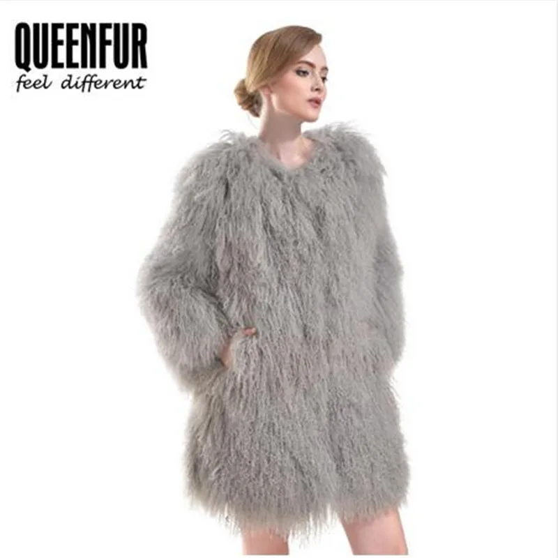 Королева Мех животных зимние реальная Монголии Овец Пальто для будущих мам Для