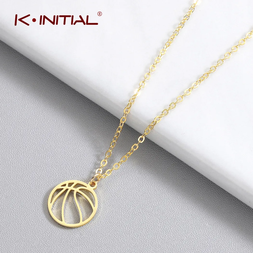 Kinitial 2019 Ball Pendant Necklace Sports Jewelry Sport Charm Volleyball Chain Necklace Gifts Volley ball Sports Fan collares