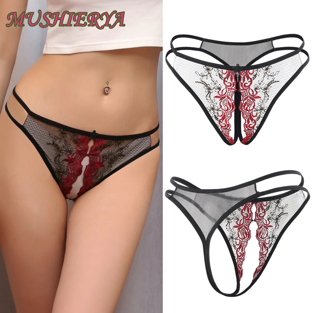 Сексуальные женские прозрачные трусы с вырезом нижнее белье плюс размер