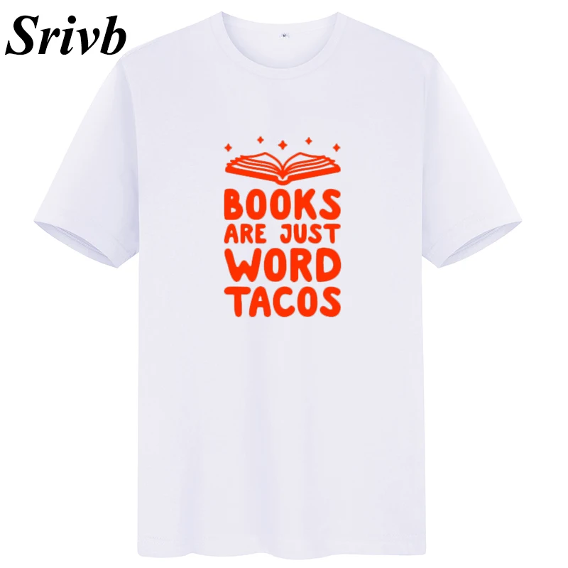 Женская футболка Srivb Books летняя с коротким рукавом и надписью Tacos Vegan