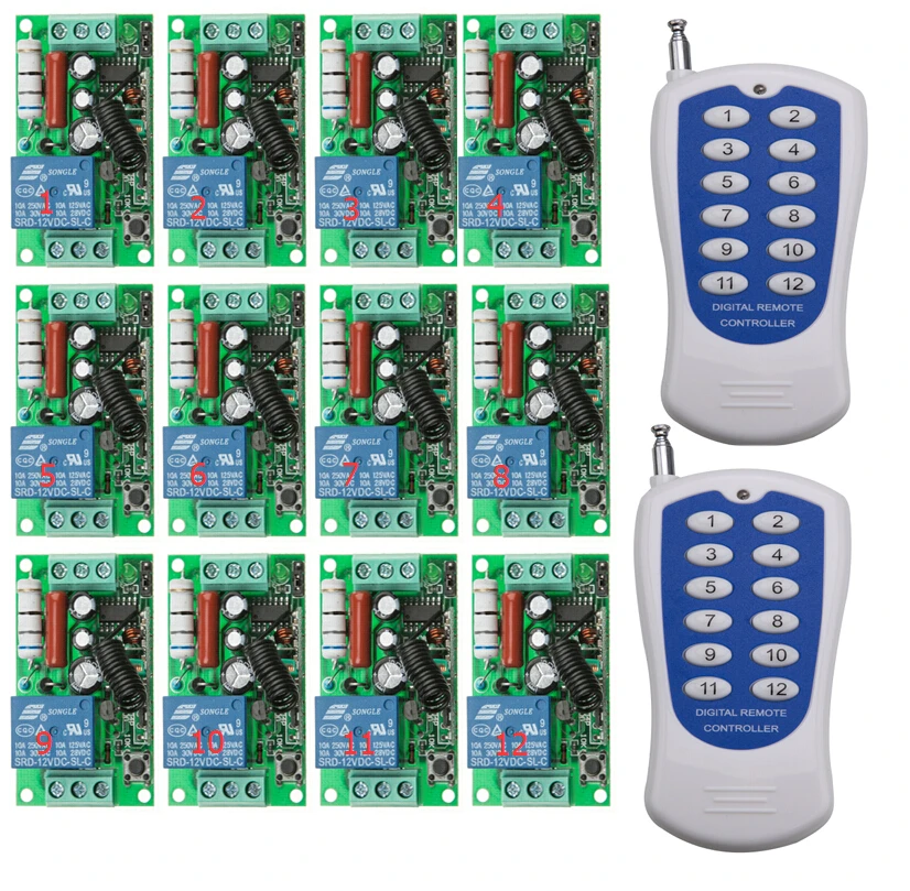 Радиочастотный беспроводной пульт дистанционного управления AC 220 В 10 A 1 канал 12 *