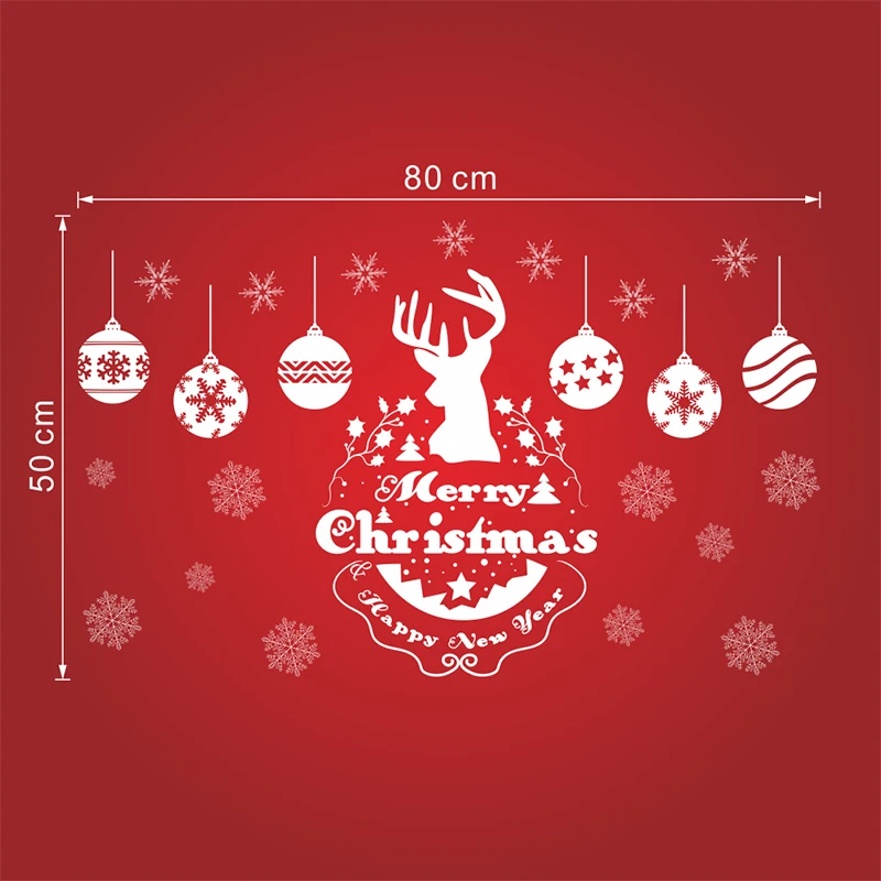 xmas100 Веселая Рождественская елка, снеговик, носок, олень, настенные наклейки, христианское украшение для дома, сделай сам, ПВХ, окно магазина, олень, фестиваль, фреска - Цвет: xmas100