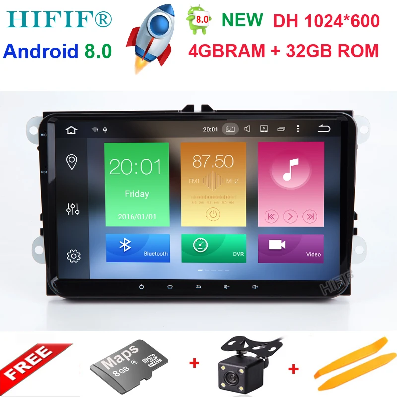 HIFIF 8 Core 2 din Android 8,0 " Автомобильный радиоплеер для VW GOLF 5 Golf 6 POLO Passat; Skoda CC JETTA Navigation gps навигация