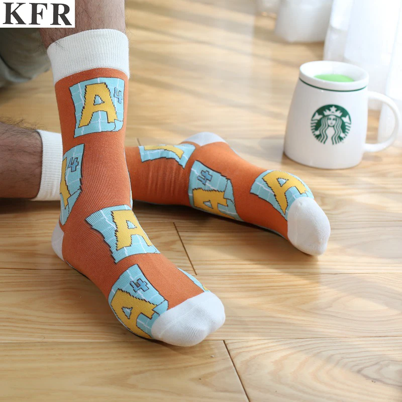 Модные мужские хлопковые носки с рисунком happy socks Дизайнерские повседневные harajuku