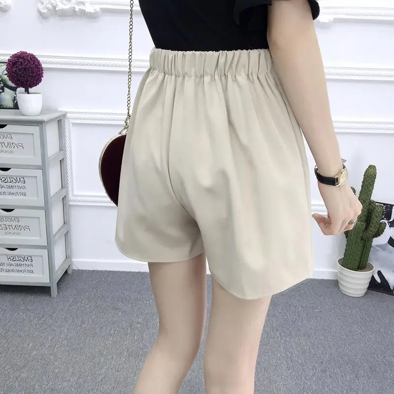DSstyles женские летние универсальные одноцветные с высокой талией широкие на