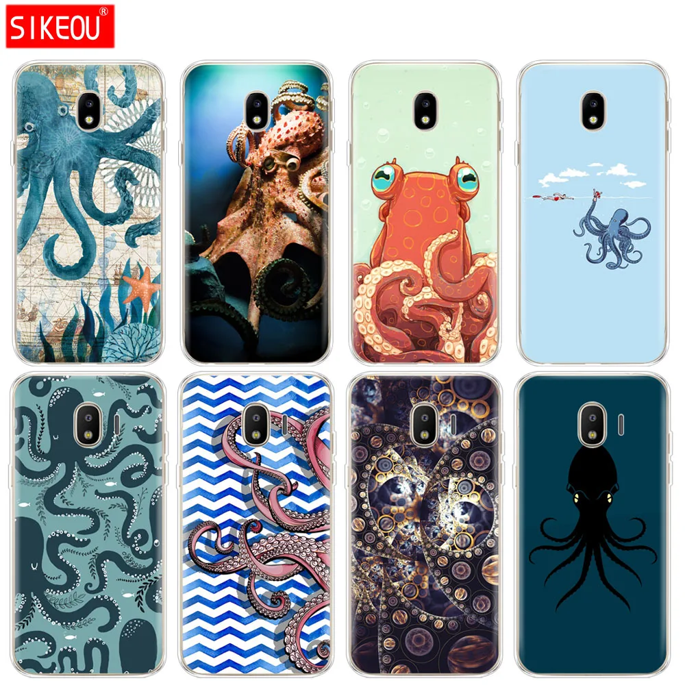 Силиконовый чехол для телефона Samsung Galaxy J3 J5 J7 2017 J330 J530 J730 PRO j2 2018 blue sea octopus|Бамперы| |