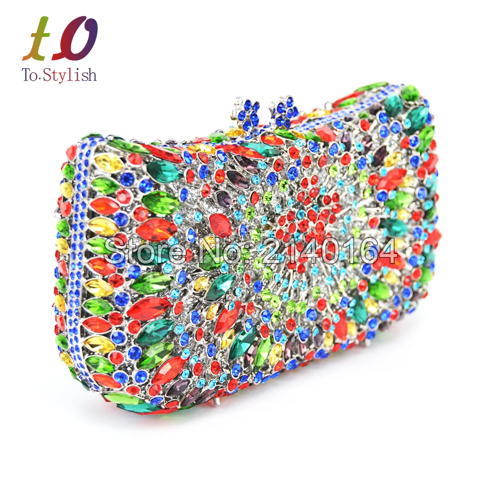 Стильные клатчи с рисунком короны вечерняя сумочка кристаллами роскошная