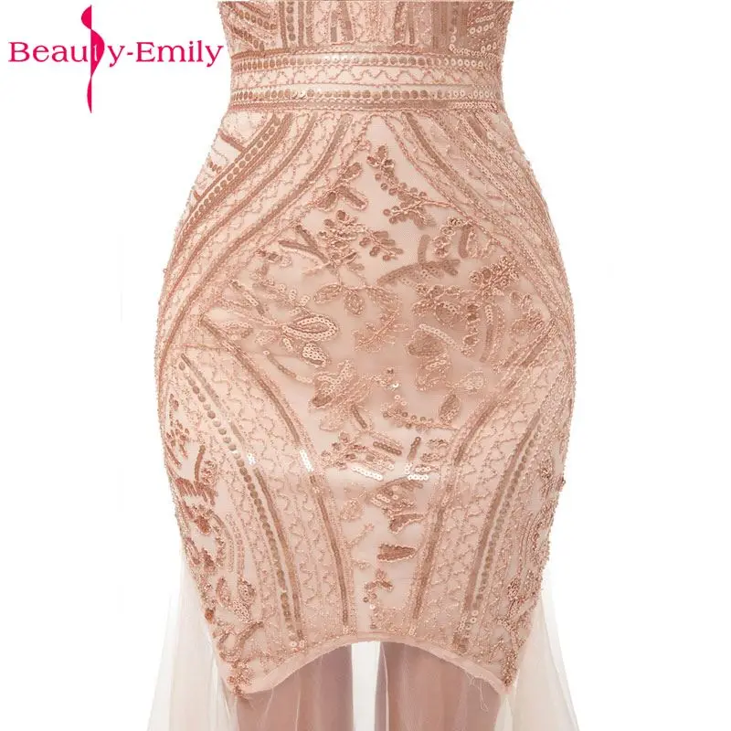 Женское вечернее платье без рукавов Beauty Emily элегантное с блестками и бусинами