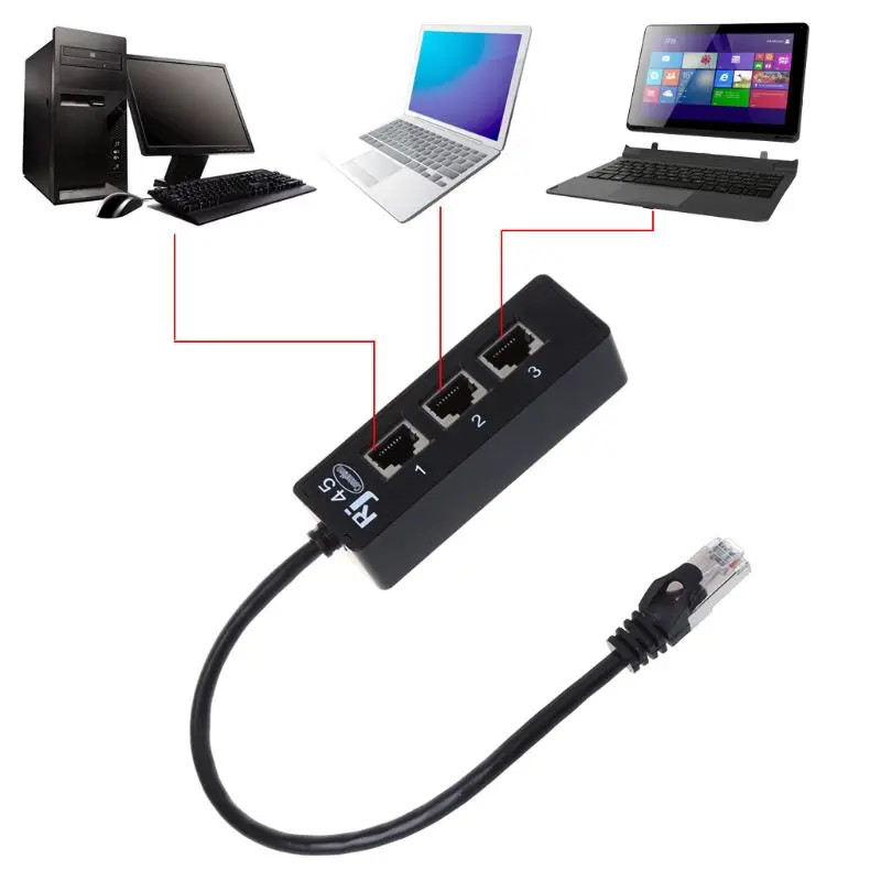 Планшет-1 to3 розетка LAN Ethernet сеть RJ45 разъем сплиттер расширитель адаптер разъем-sata