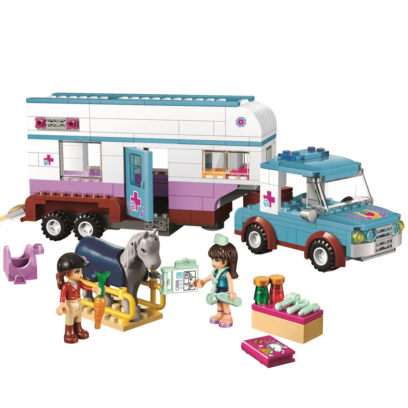 10561 Друзья серии лошадь Vet прицепы Touring модель автомобиля Building Block Кирпичи