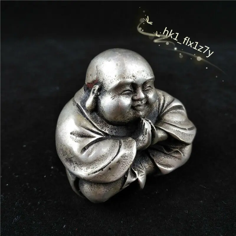 Collectible China Handwork Tibet Silver Carve Child Buddha Cute Statue Decor | Украшения и аксессуары