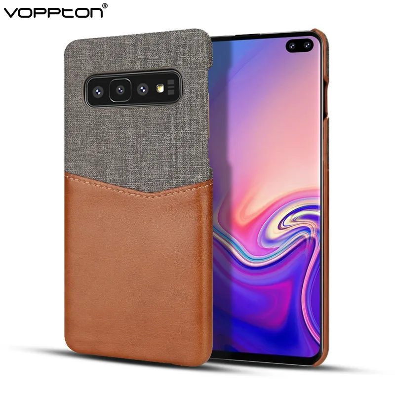 Для samsung galaxy S10 плюс Чехол из искусственной кожи сращивания тканевый кошелек для