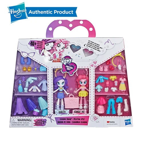 PIE AND RARITY Hasbro 4-дюймовый с рисунком из мультфильма «Мой Маленький Пони» Equestria модная одежда для девочек с принтами "Отряд редкость Пинки всех цветов радуги; платье мини с куклой в наборе с 40+ аксессуары - Цвет: PIE AND RARITY