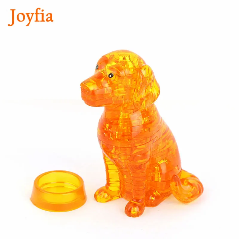 DIY 3D с украшением в виде кристаллов строительные блоки щенок собака головоломки