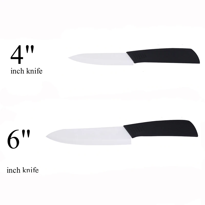 4inch and 6inch Набор кухонных ножей Керамические 3 4 5 6 дюймов циркониевые белые лезвия для очистки овощей и фруктов Керамические ножи инструменты для приготовления пищи - Цвет: 4inch and 6inch