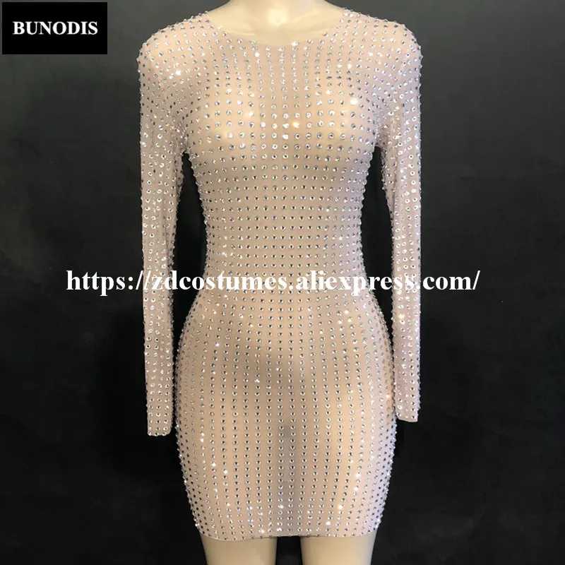 ZD280 Women Sexy Net Yarn Skirt Full Of 2000pcs Glass Sparkling Crystals Nightclub Birthday Party Fashion Show Bling Customes