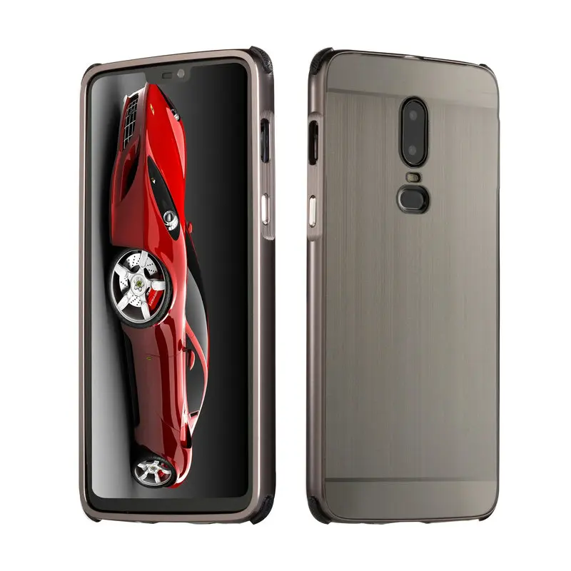 6,28 ''Oneplus6 алюминиевый бампер чехол Funda Oneplus 6 Чехол под шлифованный Металл PC задняя крышка для Coque One Plus 6 чехол для смартфона Броня