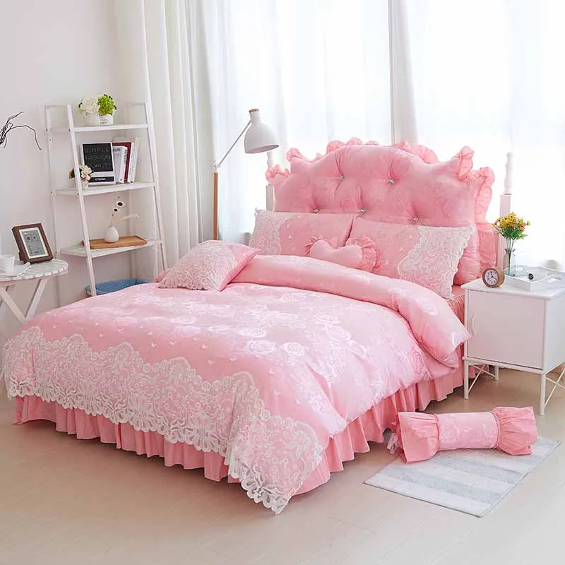 Кружевные комплекты постельного белья принцессы с оборками роскошные 4 шт.