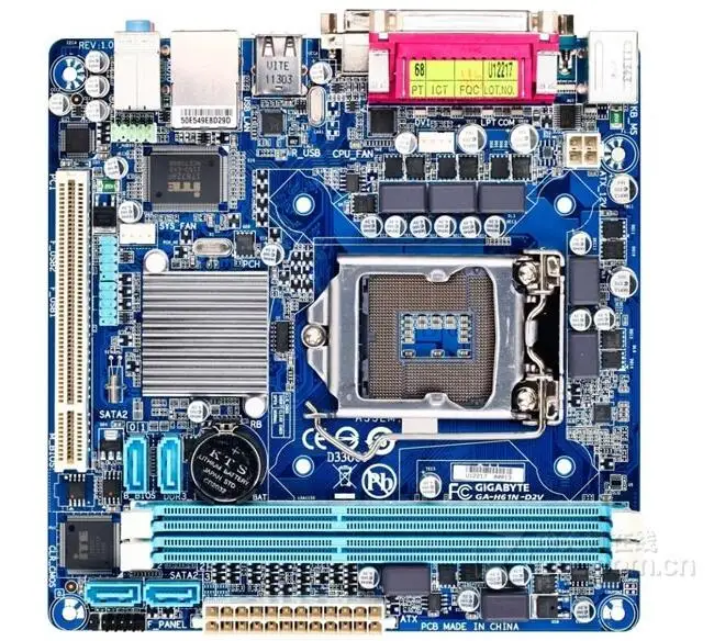 MINI-ITX 17*17 HTPC для Gigabyte GA-H61N-D2V оригинальная б/у настольная материнская плата H61N-D2V H61