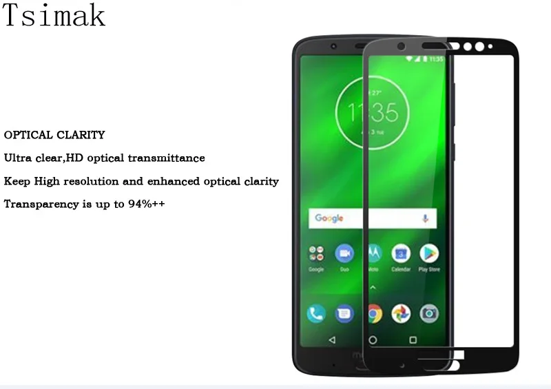 Tsimak полное покрытие из закаленного стекла для Moto G7 Plus G6 Play E5 Z3 G5s Защитная пленка для экрана для Motorola G7 power