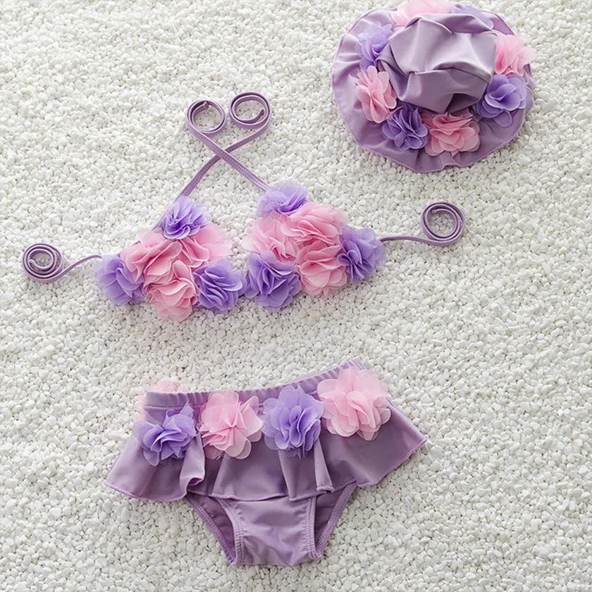 Новый купальный костюм для маленьких девочек детский купальник комплект бикини