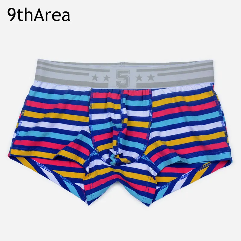 

Трусы-боксеры мужские 9thArea, модные хлопковые шорты в полоску, пикантное нижнее белье, мужские трусы-боксеры трусы