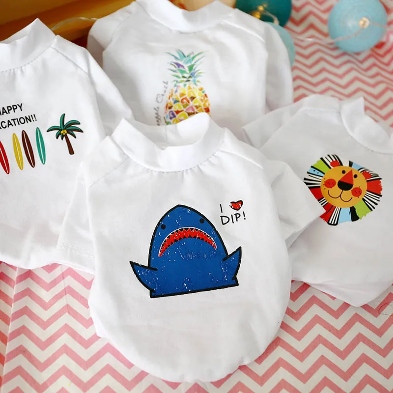 Хлопковая одежда для домашних животных летний костюм собак чихуахуа футболка