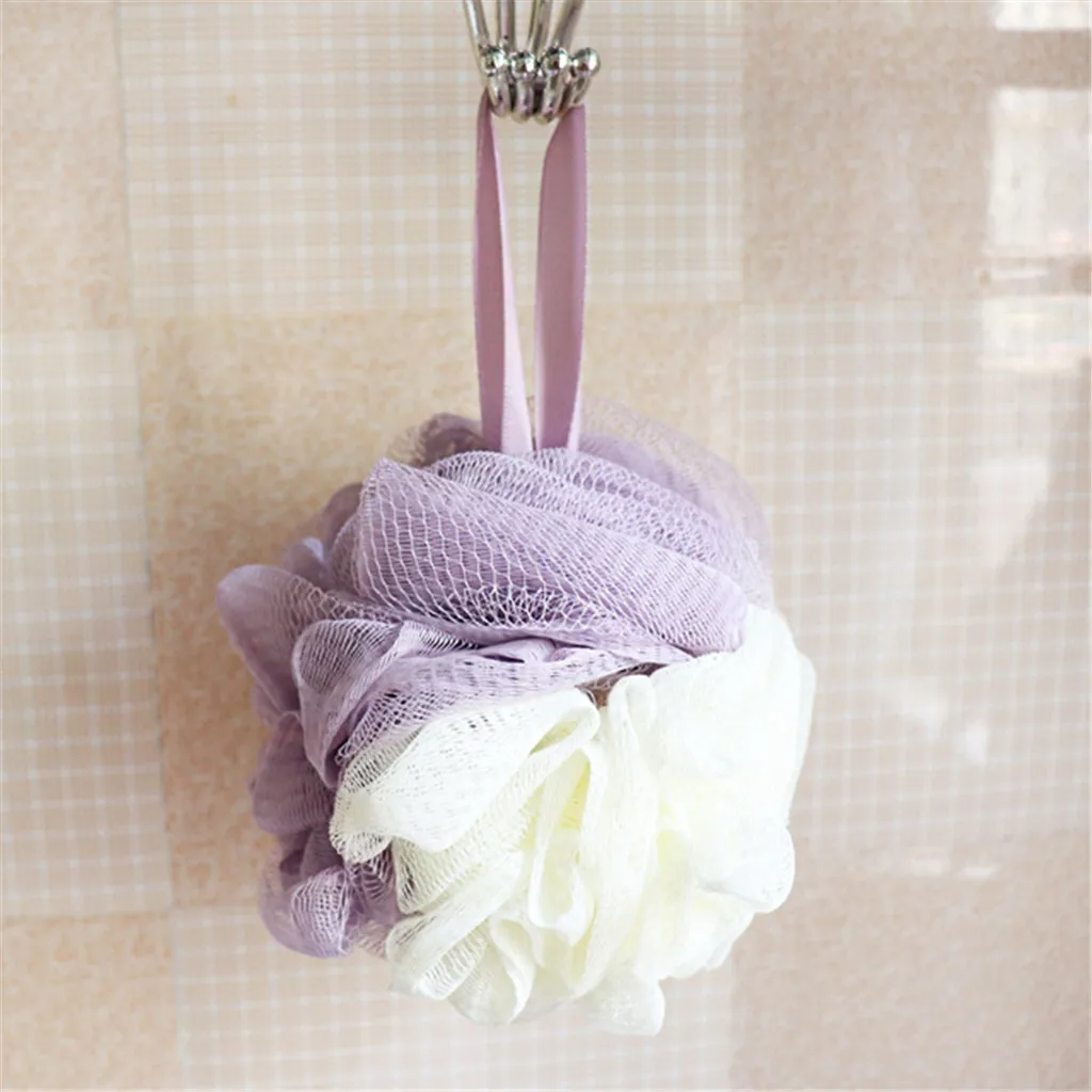 Щетка для тела губка щетка ванны с натуральной щетиной Loofah душа Pouf сетчатый мяч
