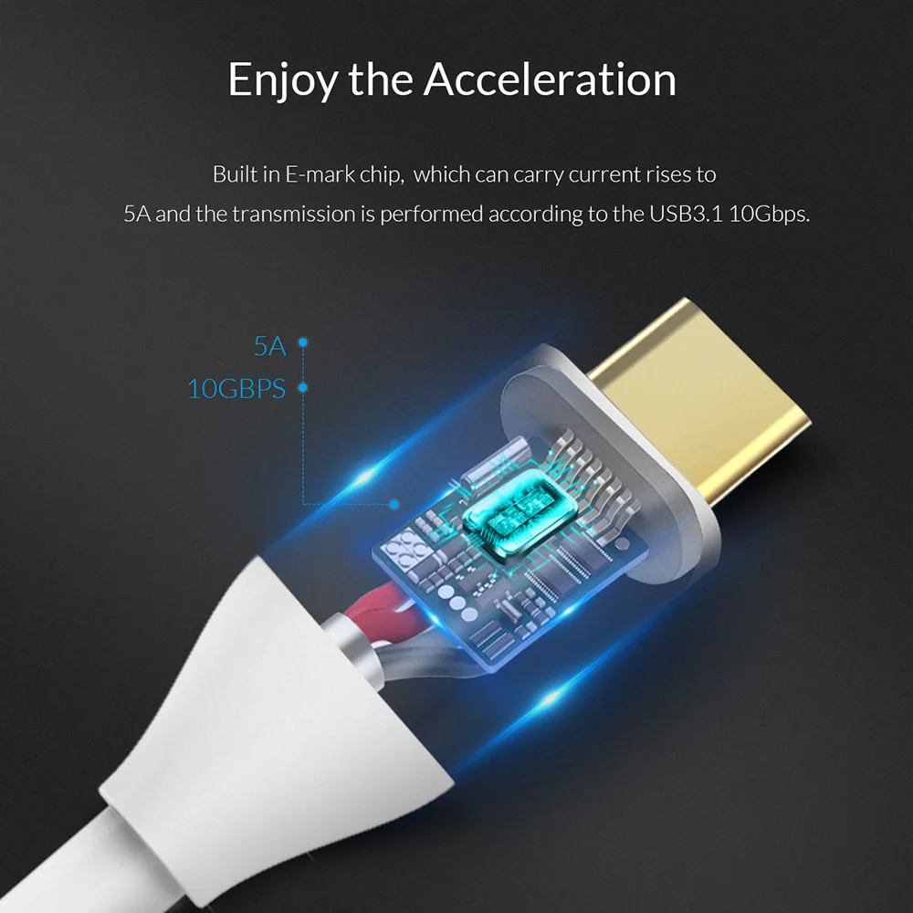 ORICO 5A 3A USB кабель type C к type C Micro USB быстрая зарядка 2 в 1 Передача 10Gpbs кабели для ноутбука huawei P10 Xiaomi