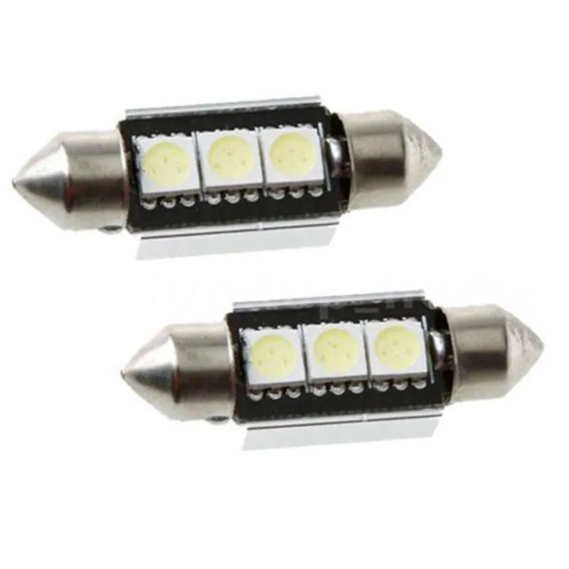 12V с ультратонкой оправой 37 мм белый 6000K 5050 SMD светодиодный CANBUS салона Купол с фестонами Светильник лампы