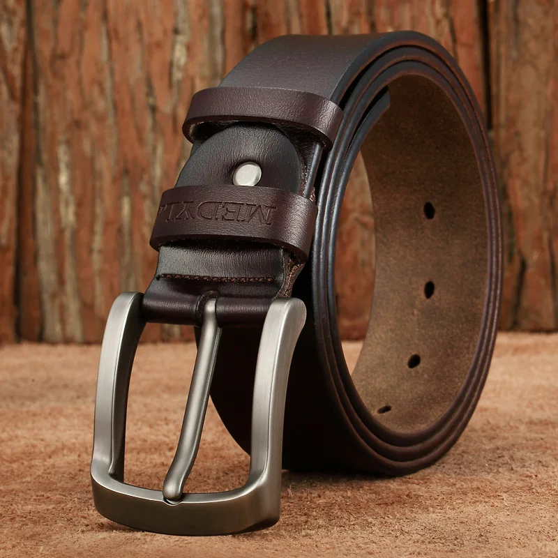 SM08-coffee-3.8cm MEDYLA, Воловья кожа, ремень, натуральная кожа, мужские ремни, черный цвет, повседневный ремень для джинсов, широкие пояса, ковбой, Hombre, Прямая поставка - Цвет: SM08-coffee-3.8cm