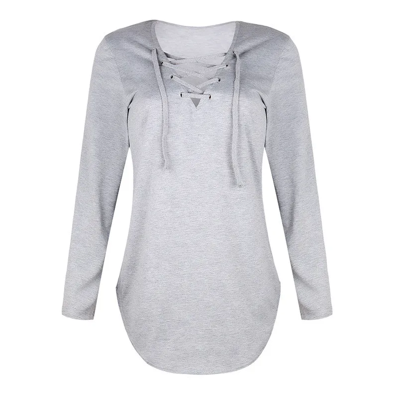 Блузка женская с длинным рукавом и треугольным вырезом на бретельках 0309 | Женская