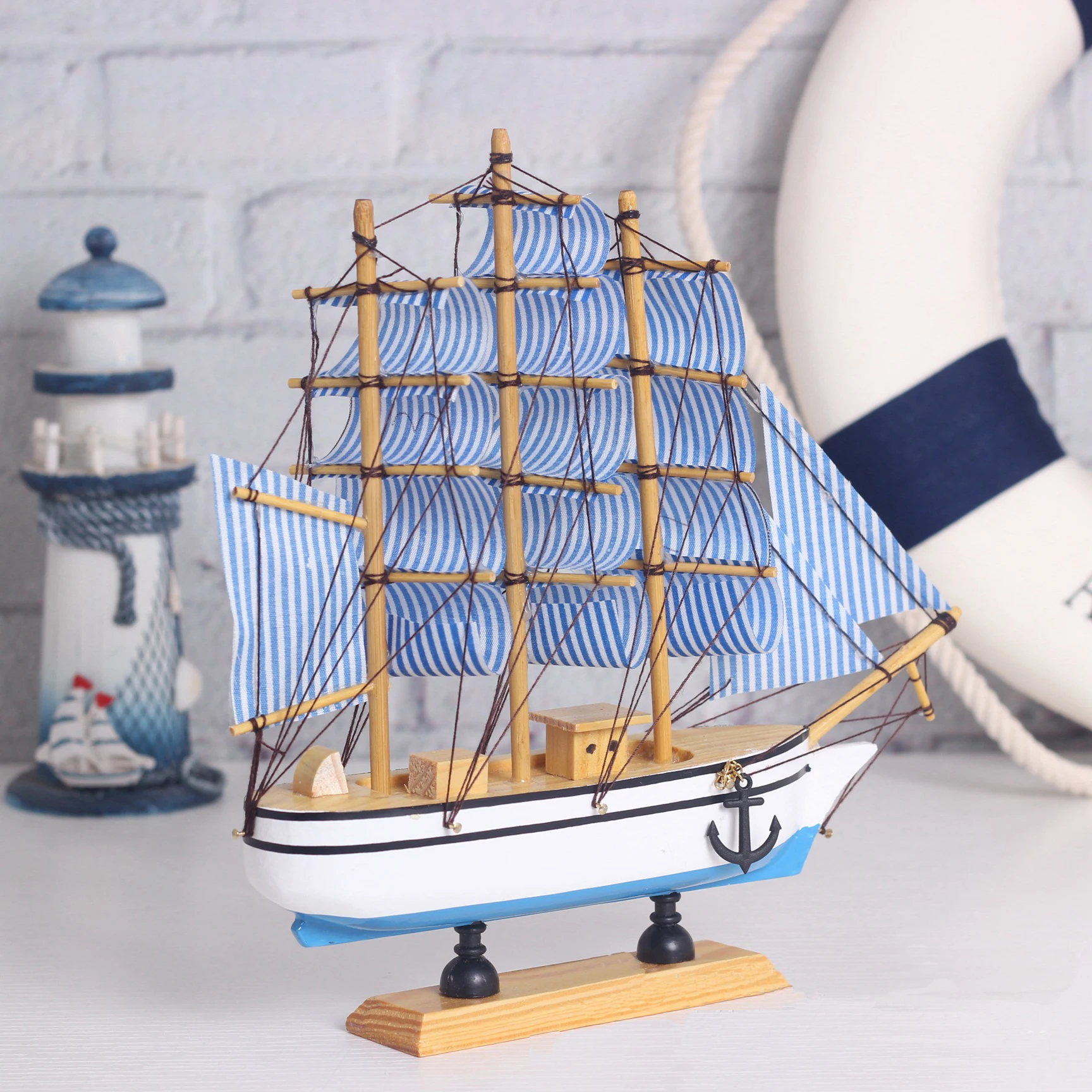 Деревянная модель корабля миниатюрная морская деревянная лодка Морской
