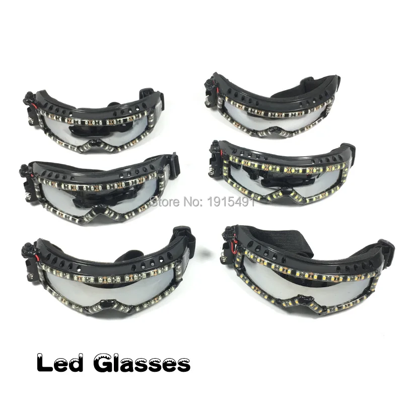 Трендовые ослепительные DJ Бар Led Rave Party лыжные очки светящиеся рождественские